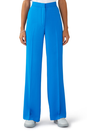 Tailored Twill High-Rise Wide-Leg Pants